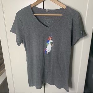 Women’s Bella Disney Inside Out Unicorn Graphic V-Neck T-Shirt